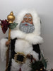 Santa Vintage Ethnic Standing Red and Green With Staff and Bag 13 Inches Tall {{ JAMsCraftCloset }}
