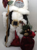 Santa Vintage Ethnic Standing Red and Green With Staff and Bag 13 Inches Tall {{ JAMsCraftCloset }}