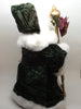 Santa Vintage Ethnic Standing Red and Green With Staff and Bag 13 Inches Tall {{ JAMsCraftCloset }}