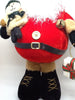 Santa Vintage Standing Red Tan Fat Belly Sparkly Beard Teady Bear and Package 14 Inches Tall {{ JAMsCraftCloset }}