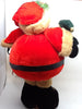 Santa Vintage Standing Red Tan Fat Belly Sparkly Beard Teady Bear and Package 14 Inches Tall {{ JAMsCraftCloset }}