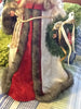 Santa Vintage Standing Cream Burgundy and Gray With Rose Flowers and Wreath 18 Inches Tall {{ JAMsCraftCloset }}
