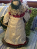 Santa Vintage Standing Cream Burgundy and Gray With Rose Flowers and Wreath 18 Inches Tall {{ JAMsCraftCloset }}
