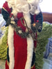 Santa Vintage Standing Red Green and White 24 Inches Tall With Pine Garland Stars and Berries {{ JAMsCraftCloset }}