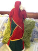 Santa Vintage Standing Red Green and White 24 Inches Tall With Pine Garland Stars and Berries {{ JAMsCraftCloset }}