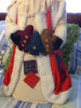 Santa Vintage Standing Primitive With Patches 28 Inches Gingerbread Cookies and Tree Garland {{ JAMsCraftCloset }}
