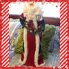 Santa Vintage Standing Red Green and White 24 Inches Tall With Pine Garland Stars and Berries {{ JAMsCraftCloset }}