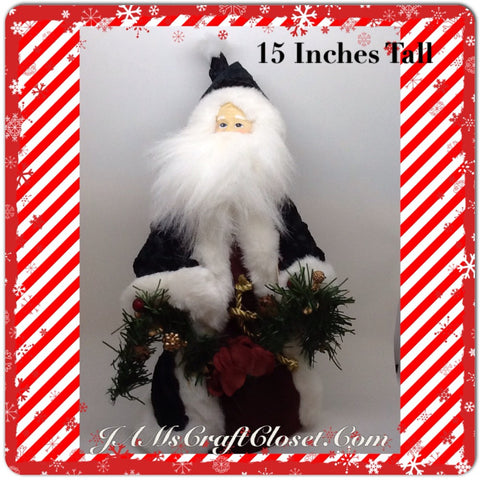 Santa Vintage Standing Burgundy and Green 15 Inches Tall {{ JAMsCraftCloset }}