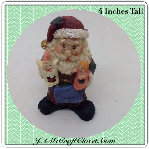Vintage Santa Shelf Sitter Holding an Angel and Doll Holiday Christmas Decor Gift Idea {{ JAMsCraftCloset }}