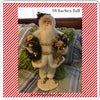 Vintage Table Top Santa White Gold Holding a Wreath Gold Pearl Berries and Pink Flowers {{ JAMsCraftCloset }}