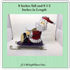 Vintage Metal Santa Sitting on Purplish Blue Sled Holiday Christmas Decor Gift Idea {{ JAMsCraftCloset }}