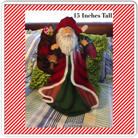 Vintage Metal Table Top Santa Holding a Bag of Toys and a Bell 15 Inches Tall Holiday Christmas Decor {{ JAMsCraftCloset }}
