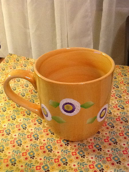 Mugs Cups Floral Coffee Hand Painted HAPPY DOT Floral Design {{ JAMsCraftCloset }}