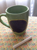 Mugs Message Hand Painted Green White Do Things With Great Love or Write Your Own Message {{ JAMsCraftCloset }}
