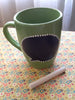 Mugs Message Hand Painted Green White Do Things With Great Love or Write Your Own Message {{ JAMsCraftCloset }}