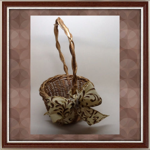 Basket Flower Girl or Home Decor Gold Vintage Wedding Accessory {{ JAMsCraftCloset }}