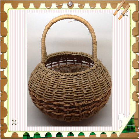 Beautiful handmade round vintage basket...Lovely anywhere in your home JAMsCraftCloset