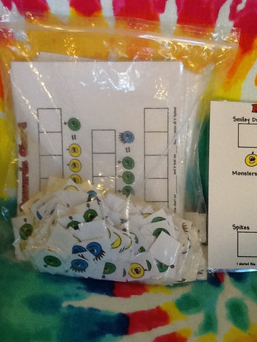 Rewards Chart for Elementary Students 46 Charts Included  These Reward Charts are Laminated.  You can use the Smiley Dudes, Monsters, and Spikes (Laminated also) or you can just write on the charts with Visa pens or White Board markers. JAMsCraftCloset