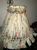Rag Lampshade Light Blue Rust and White Floral With Bling Cottage Chic Lighting Home Decor Victorian JAMsCraftCloset