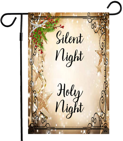 Garden Flag Digital Design Graphic SVG-PNG-JPEG Download SILENT NIGHT HOLY NIGHT Christmas Holiday Crafters Delight - JAMsCraftCloset