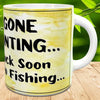 MUG Coffee Full Wrap Sublimation Digital Graphic Design Download GONE HUNTING BE BACK TO GO FISHING SVG-PNG Crafters Delight {{ JAMsCraftCloset }}