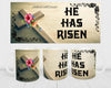 MUG Coffee Full Wrap Sublimation Digital Graphic Design Download HE HAS RISEN SVG-PNG-JPEG Easter Crafters Delight {{ JAMsCraftCloset }}