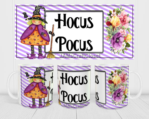 MUG Coffee Full Wrap Sublimation Digital Graphic Design Download HOCUS POCUS Halloween SVG-PNG Crafters Delight {{ JAMsCraftCloset }}