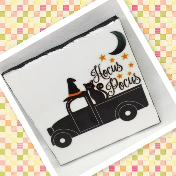 HOCUS POCUS Wall Art Ceramic Tile Sign Gift Home Holiday Decor Positive Quote {{ JAMsCraftCloset }}
