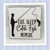 EAT SLEEP CATCH FISH REPEAT Wall Art Ceramic Tile Sign Gift Home Lake House Decor Positive Quote {{ JAMsCraftCloset }}