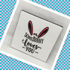 SOMEBUNNY LOVES YOU Wall Art Ceramic Tile Sign Gift Home Holiday Decor Positive Quote {{ JAMsCraftCloset }}