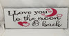 LOVE YOU TO THE MOON Ceramic Tile Sign Wall Art Wedding Gift Home Decor Positive Saying {{ JAMsCraftCloset }}