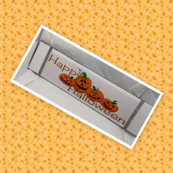 HAPPY HALLOWEEN Pumpkins Wall Art Ceramic Tile Sign Gift Holiday Halloween Decor {{ JAMsCraftCloset }}