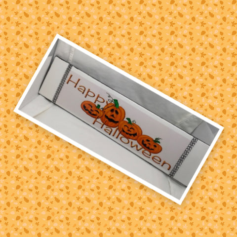 HAPPY HALLOWEEN Pumpkins Wall Art Ceramic Tile Sign Gift Holiday Halloween Decor {{ JAMsCraftCloset }}