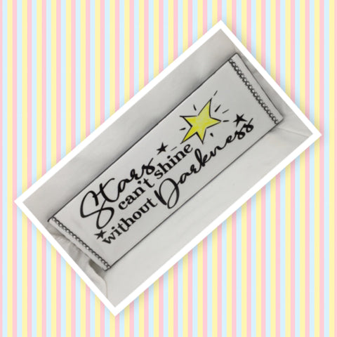 STARS NEED DARKNESS Ceramic Tile Sign Wall Art Wedding Gift Home Decor Positive Saying {{ JAMsCraftCloset }}