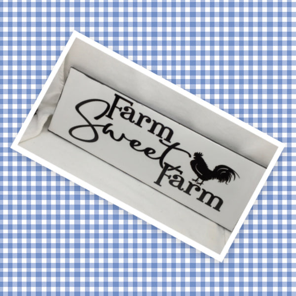 FARM SWEET FARM Ceramic Tile Sign Wall Art Wedding Gift Country Farmhouse Home Decor {{ JAMsCraftCloset }}