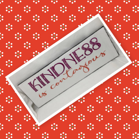 KINDNESS IS CONTAGIOUS Ceramic Tile Decal Sign Wall Art Wedding Gift Home Decor Positive Saying {{ JAMsCraftCloset }}