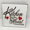 KITCHEN HEART OF HOME Wall Art Ceramic Tile Sign Gift Home Kitchen Decor Positive Quote {{ JAMsCraftCloset }}