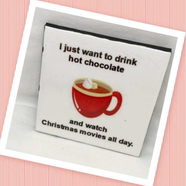 WATCH CHRISTMAS MOVIES Wall Art Ceramic Tile Sign Gift Home Holiday Decor Positive Quote {{ JAMsCraftCloset }}