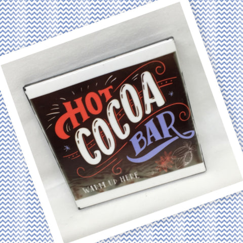 HOT COCOA BAR Wall Art Ceramic Tile Sign Gift Home Kitchen Decor Positive Quote {{ JAMsCraftCloset }}
