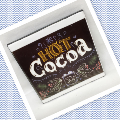 HOT COCOA 50 CENTS Wall Art Ceramic Tile Sign Gift Home Kitchen Decor Positive Quote {{ JAMsCraftCloset }}