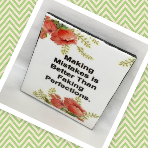 MAKING MISTAKES Wall Art Ceramic Tile Sign Gift Home Decor Positive Quote Affirmation Gift Idea {{ JAMsCraftCloset }}