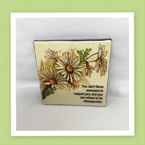 RESPECT DISRESPECT Wall Art Ceramic Tile Sign Gift Home Decor Positive Quote Affirmation Gift Idea {{ JAMsCraftCloset }}