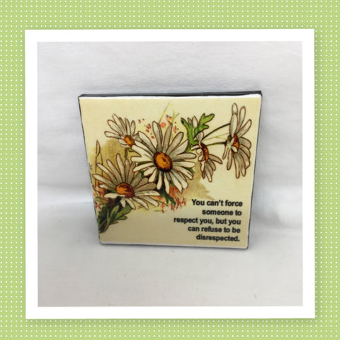 RESPECT DISRESPECT Wall Art Ceramic Tile Sign Gift Home Decor Positive Quote Affirmation Gift Idea {{ JAMsCraftCloset }}