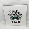 LIFE IS TOUGH Wall Art Ceramic Tile Sign Gift Home Decor Positive Saying Affirmation {{ JAMsCraftCloset }}