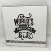 WORLDS AWESOME KID Wall Art Ceramic Tile Sign Gift Home Decor Positive Saying Affirmation {{ JAMsCraftCloset }}