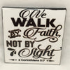 WE WALK BY FAITH Wall Art Ceramic Tile Gift Home Decor Positive Quote Affirmation {{ JAMsCraftCloset }}