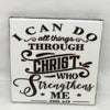 I CAN DO ALL THINGS THROUGH CHRIST Wall Art Ceramic Tile Gift Home Decor Positive Quote Affirmation {{ JAMsCraftCloset }}
