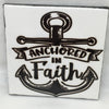ANCHORED IN FAITH Art Ceramic Tile Gift Home Decor Positive Quote Affirmation {{ JAMsCraftCloset }}