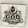 GOD LIGHTENS MY DARKNESS Art Ceramic Tile Gift Home Decor Positive Quote Affirmation {{ JAMsCraftCloset }}