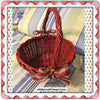 Basket Flower Girl Vintage Red Wicker Oval Holiday Christmas Wedding Accessory - JAMsCraftCloset
